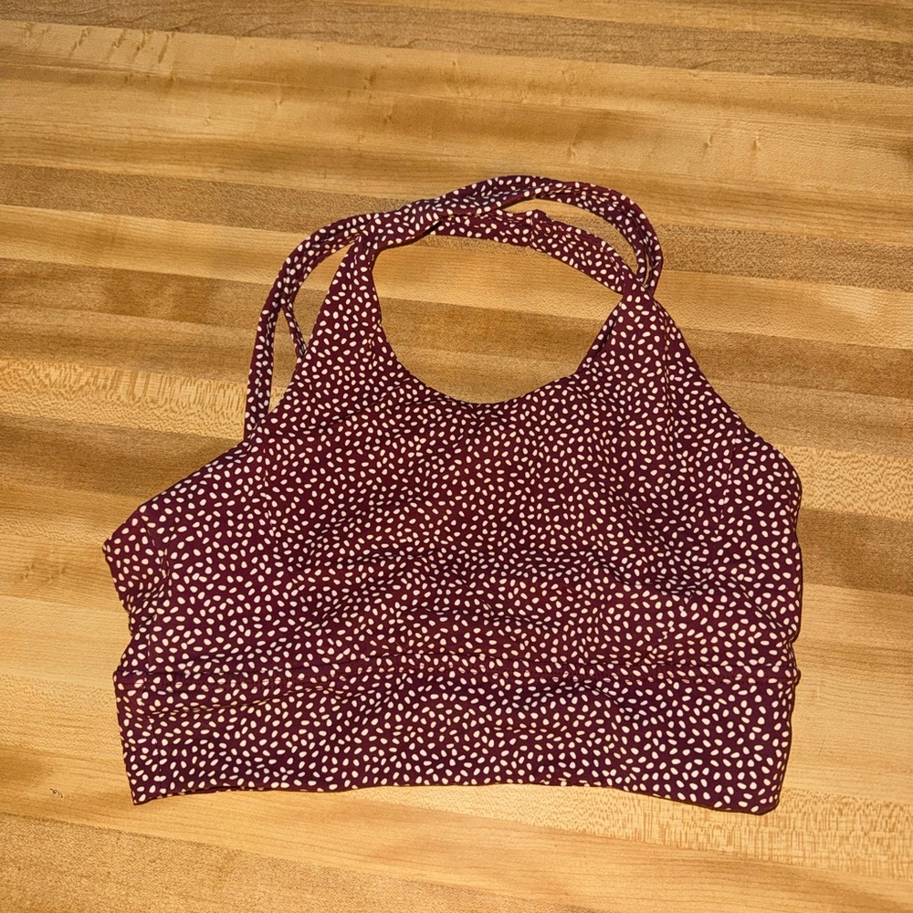 BuffBunny Maroon Polka Dot Sports Bra